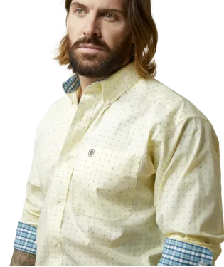 Ariat Yellow Wrinkle Free Cade Classic Fit Shirt
