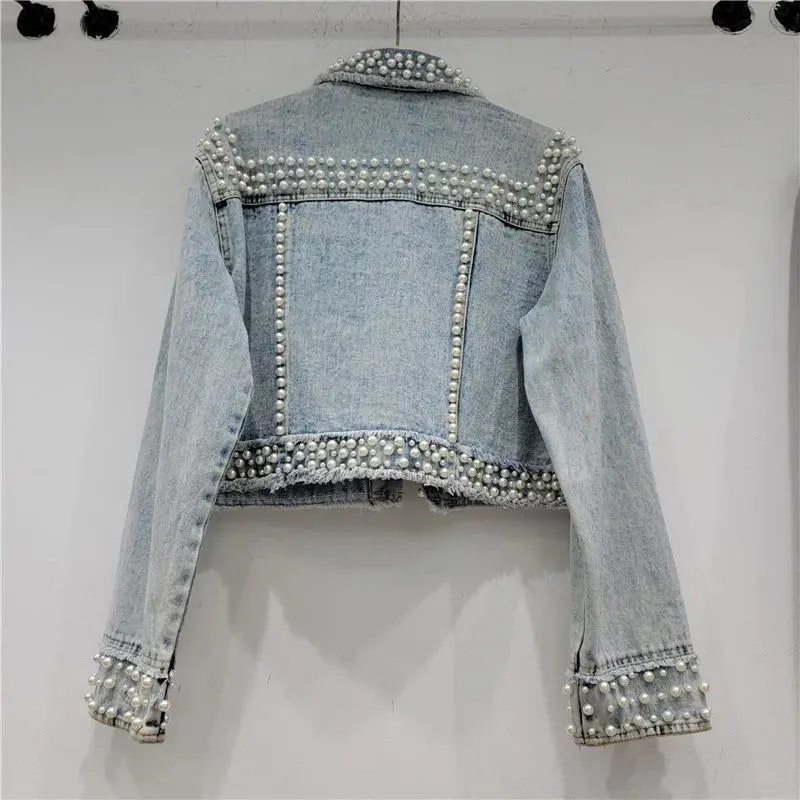 Beading Diamonds Denim Jacket