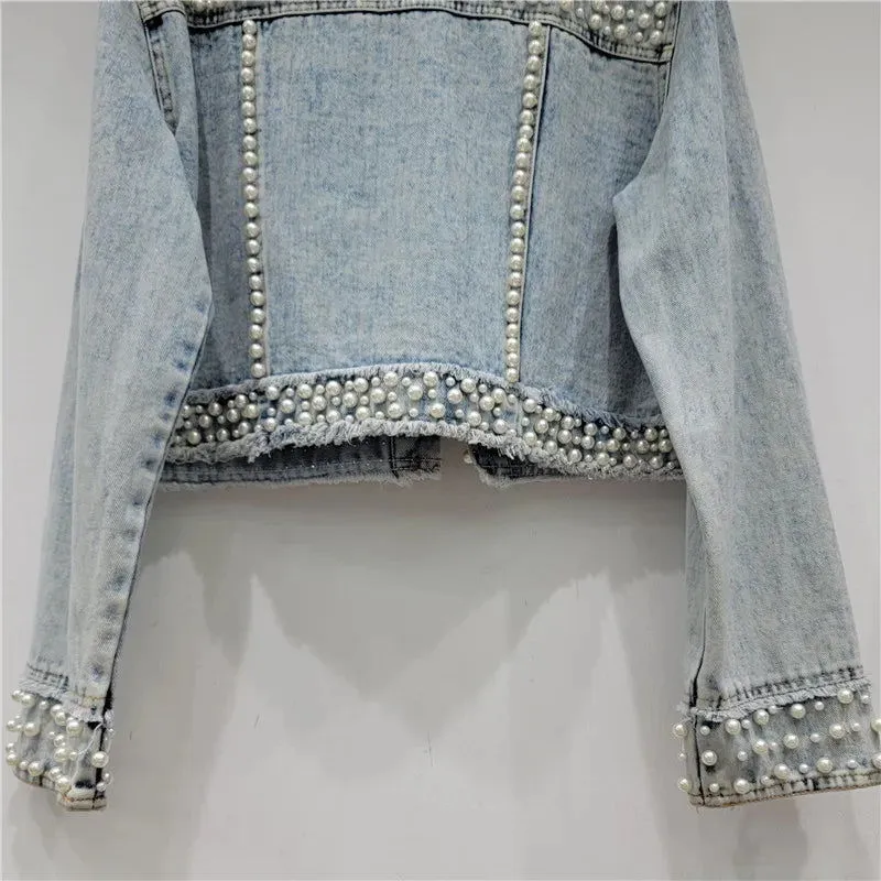 Beading Diamonds Denim Jacket