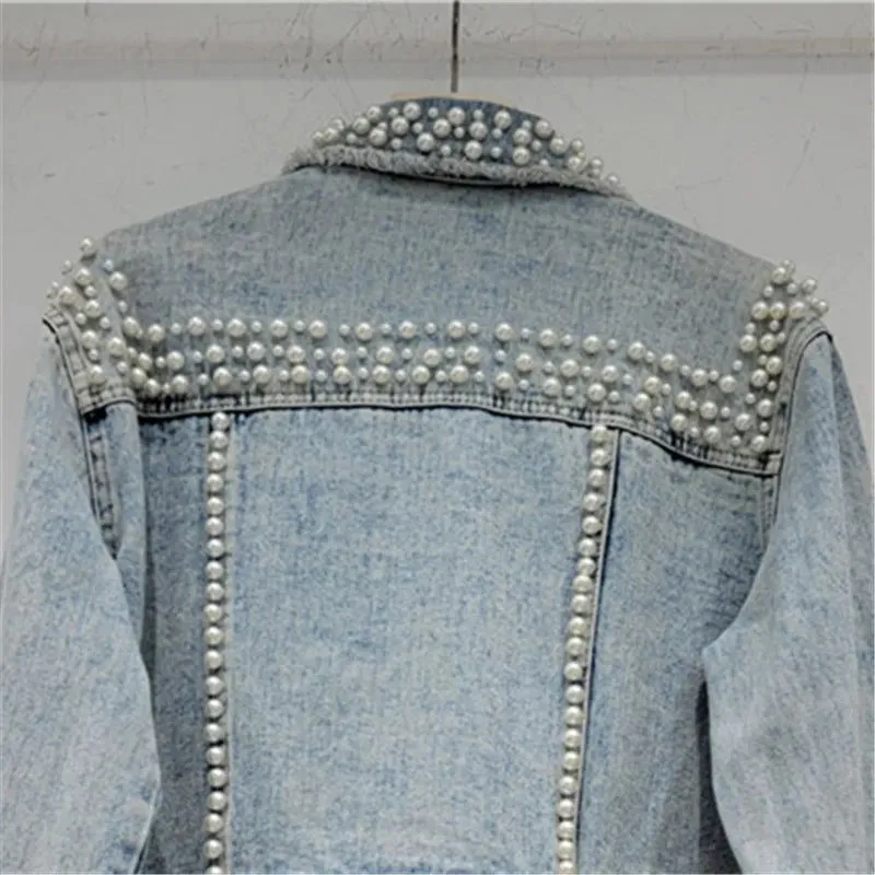 Beading Diamonds Denim Jacket