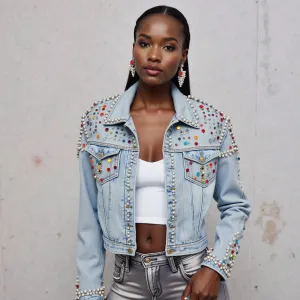 Beading Diamonds Denim Jacket
