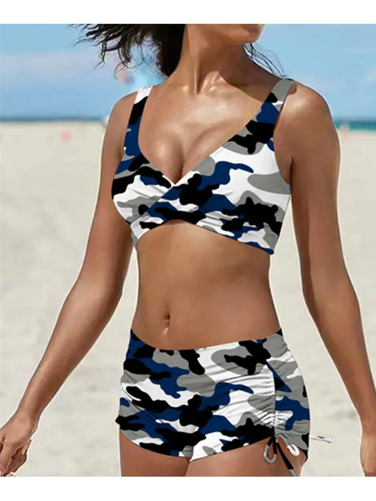 Beautiful Camouflage Print Shorts Bikini