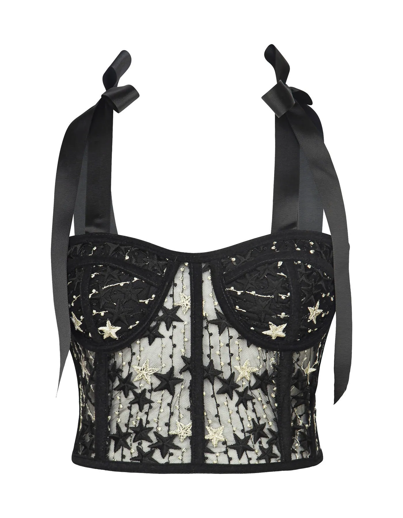 Black Lace Corset With Straps