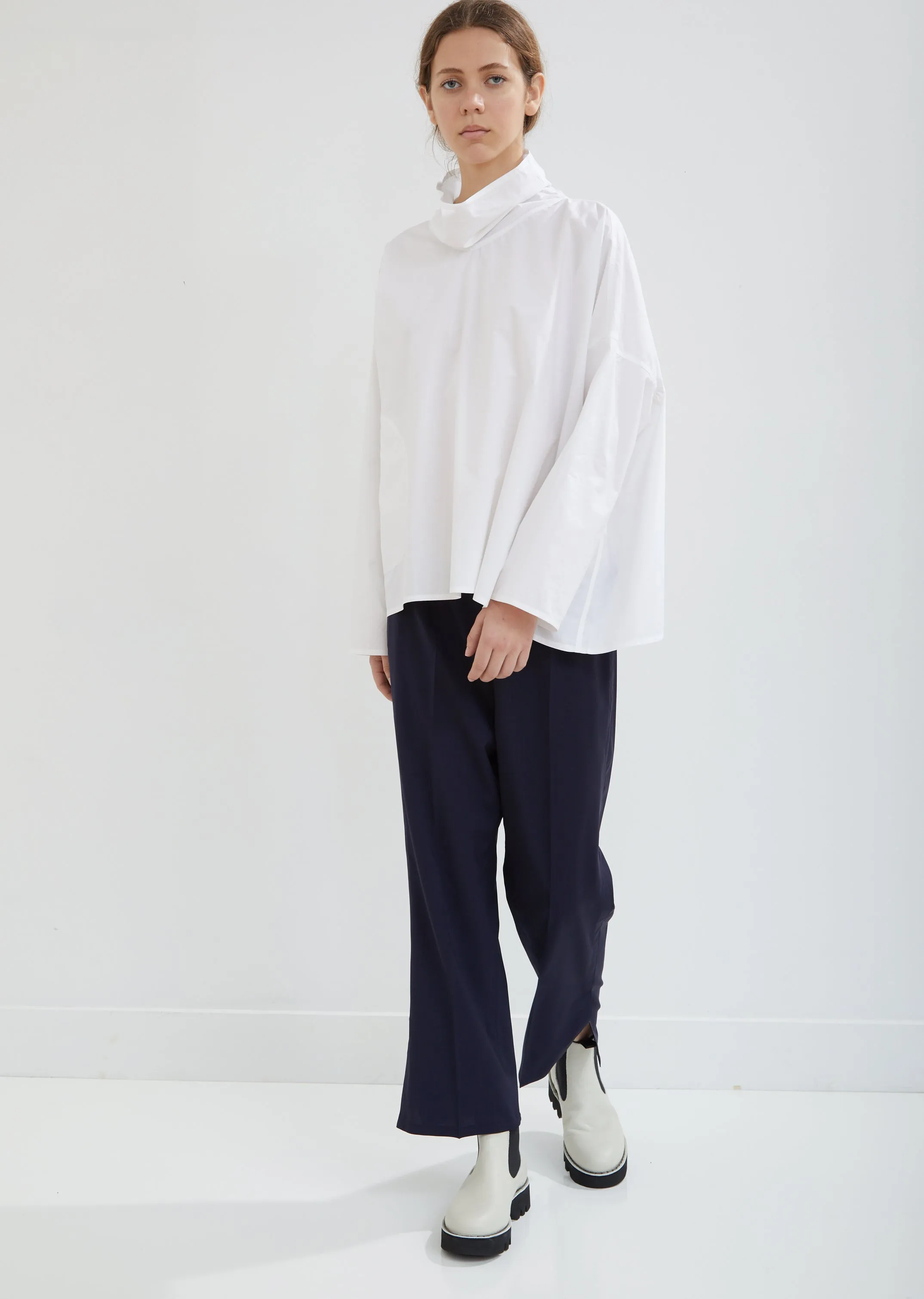 Bright Poplin Assymetric Top