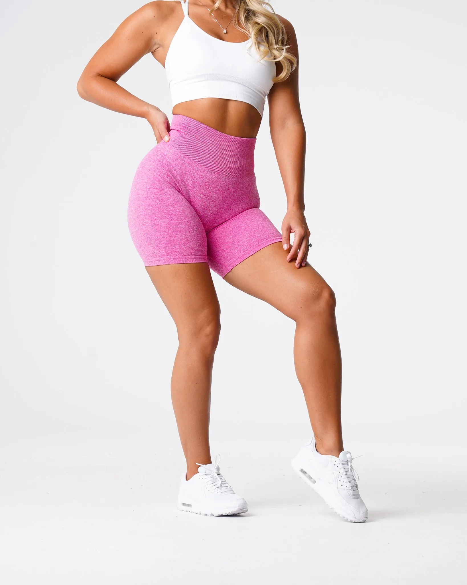 Bubble Gum Pink Scrunch Seamless Shorts