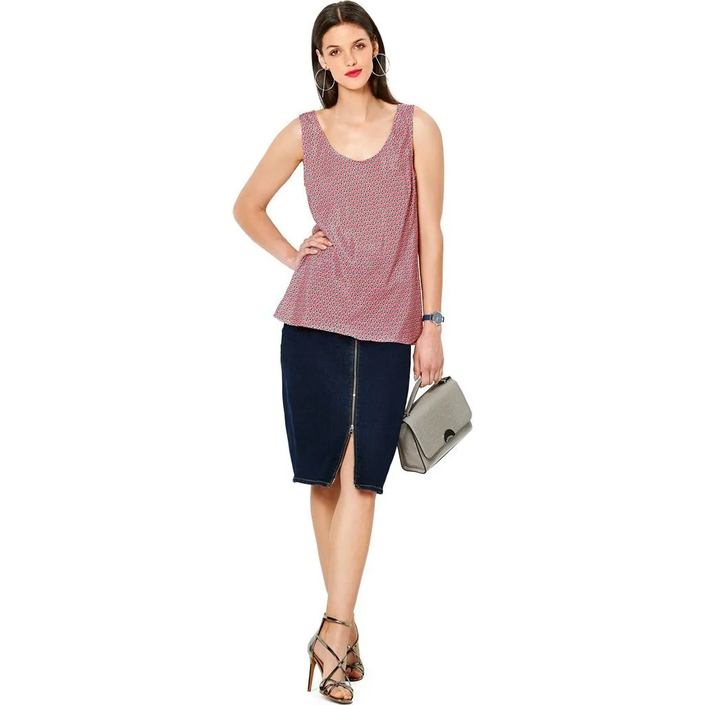 Burda Style Pattern 6231 Misses' Top with Rounded Neckline - Singe or Double Layer