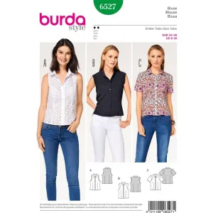 Burda Style Pattern B6527 Women's' Stand Collar Blouse