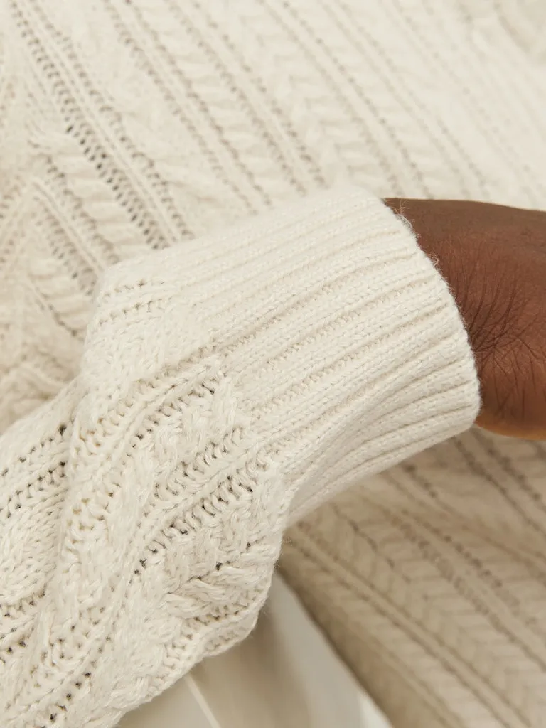 Cable Knit Sweater - Ivory
