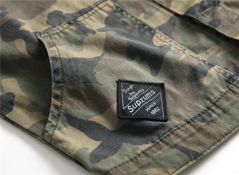 Camouflage Fashion Slim Jean Coat Men's Stretchy Denim Jacket