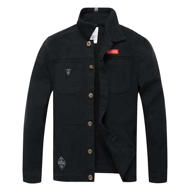 Camouflage Fashion Slim Jean Coat Men's Stretchy Denim Jacket