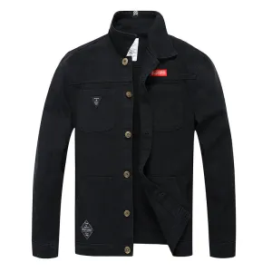 Camouflage Fashion Slim Jean Coat Men's Stretchy Denim Jacket