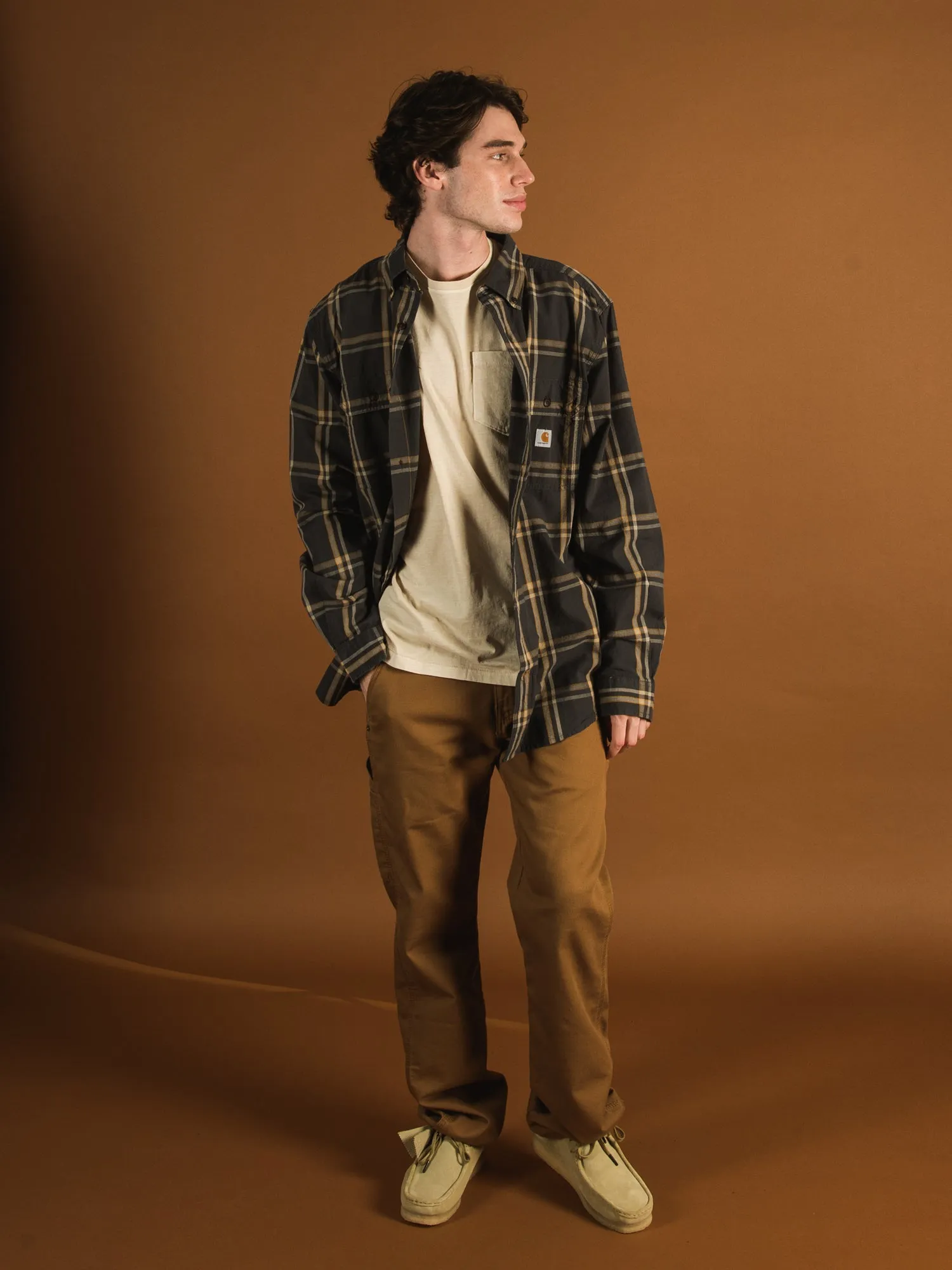 CARHARTT LOOSE FIT MIDWEIGHT LONG SLEEVE PLAID  - CLEARANCE