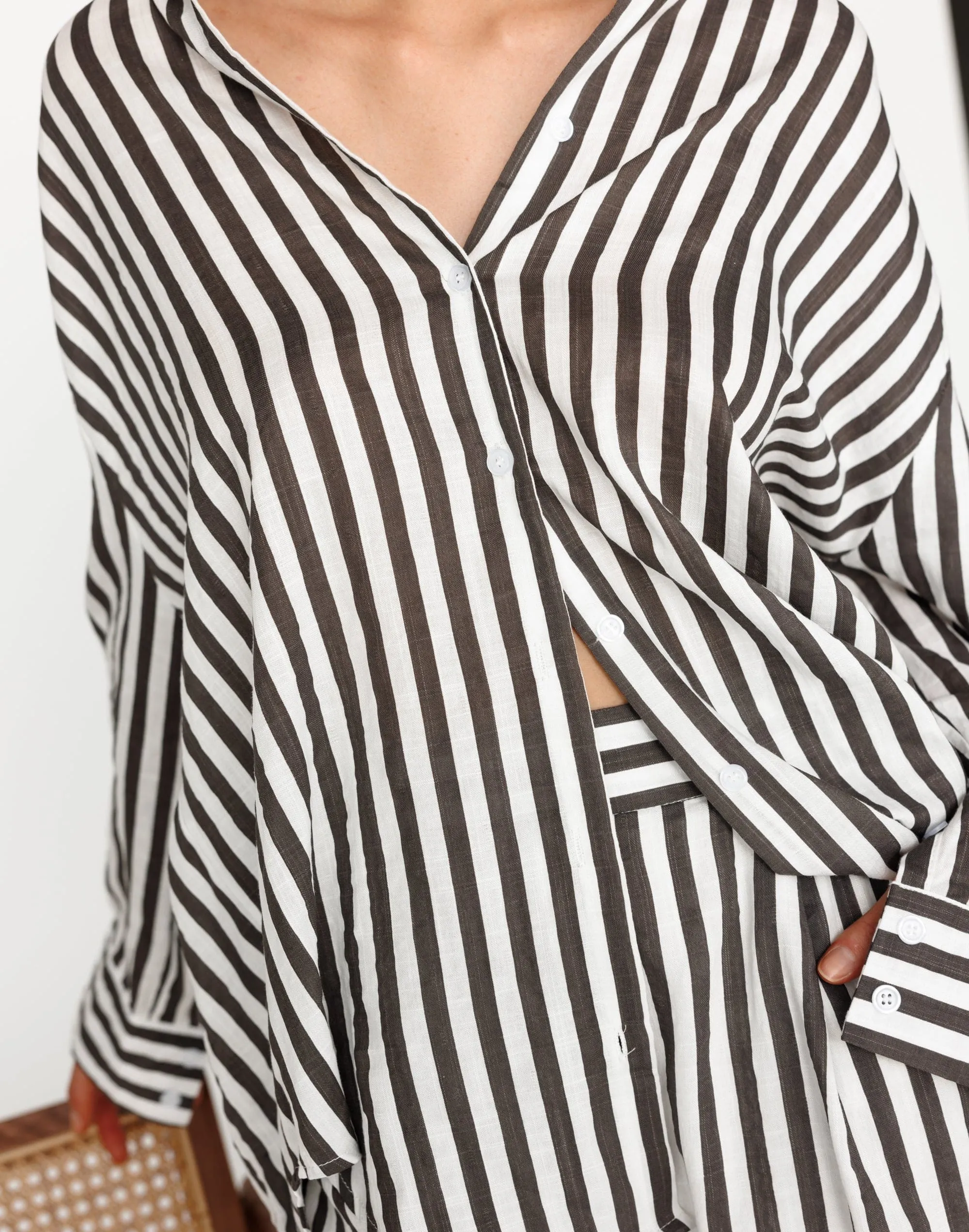 Carmine Shirt (Charcoal Stripe)
