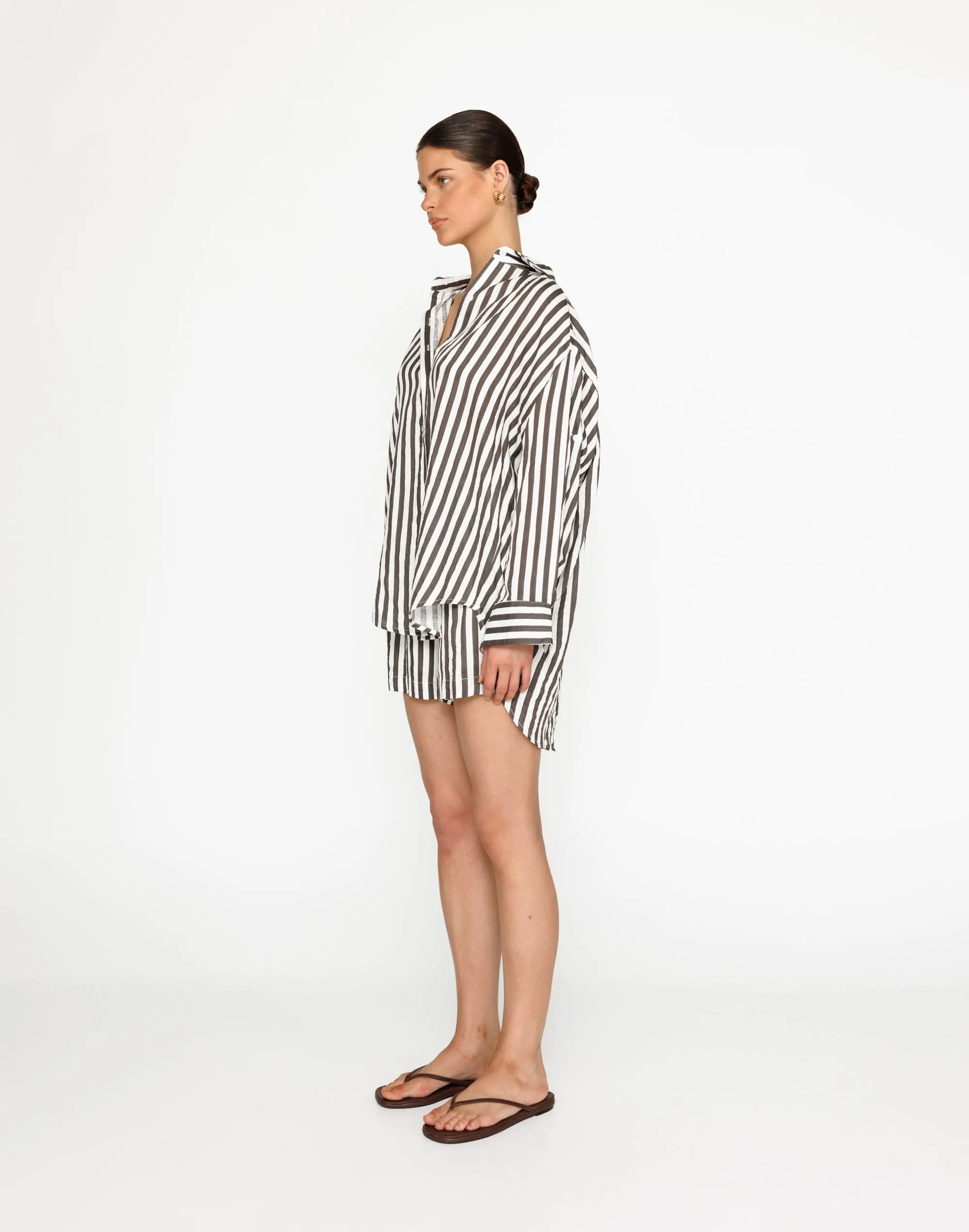 Carmine Shirt (Charcoal Stripe)