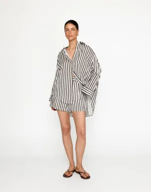 Carmine Shirt (Charcoal Stripe)
