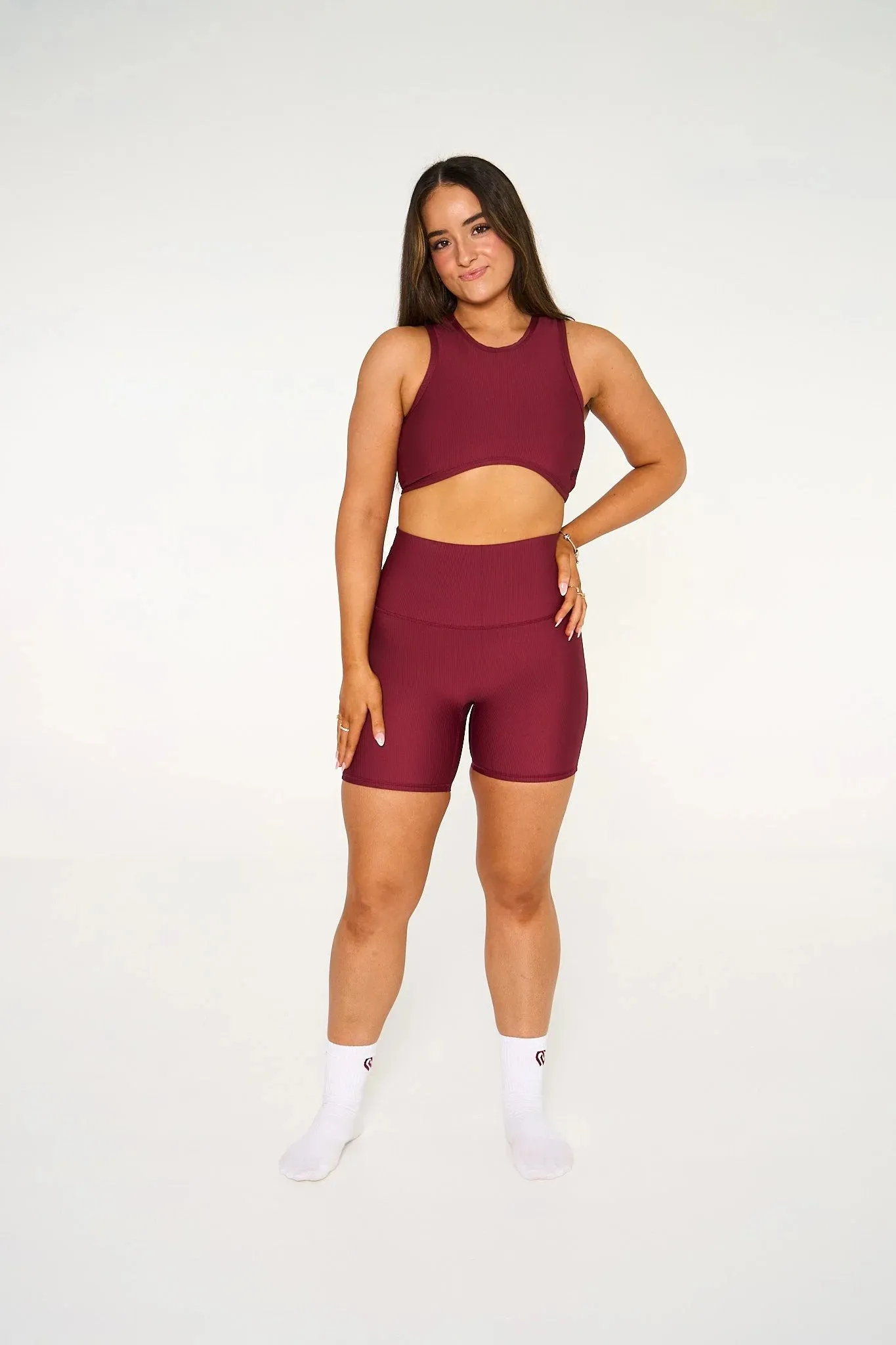 Claudia Dean Ribbed 4"  Shorts -Staples Collection Clearance
