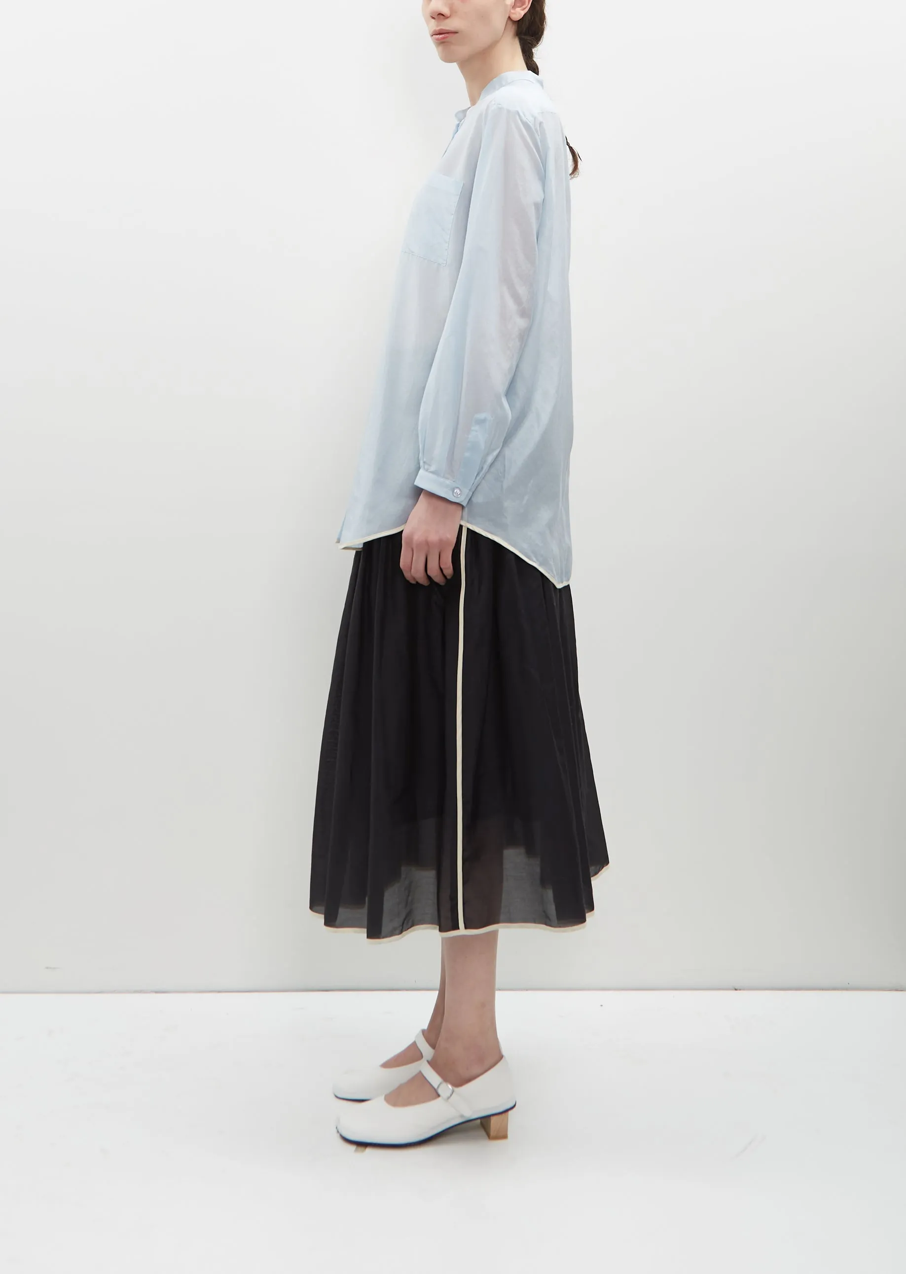 Cotton Silk Voile Oversized Shirt