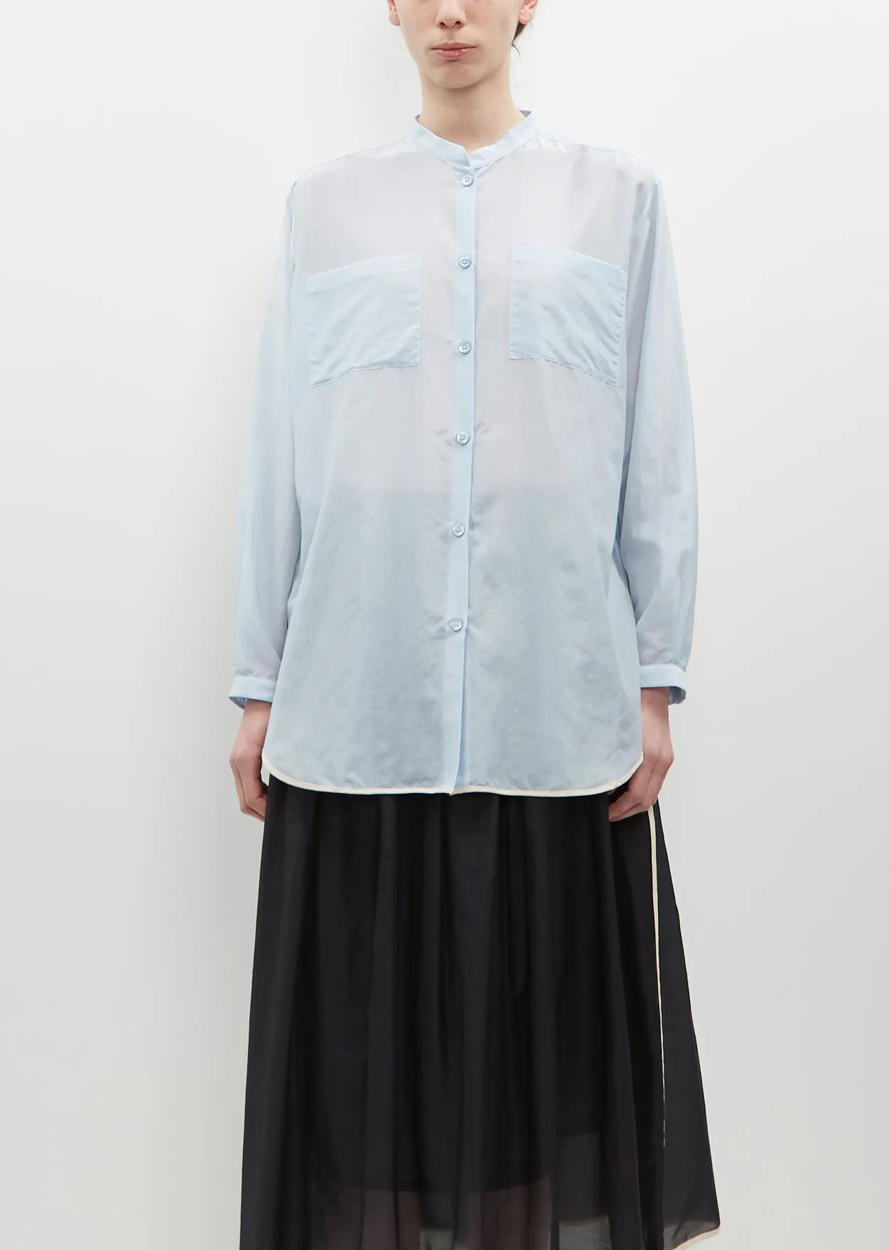 Cotton Silk Voile Oversized Shirt