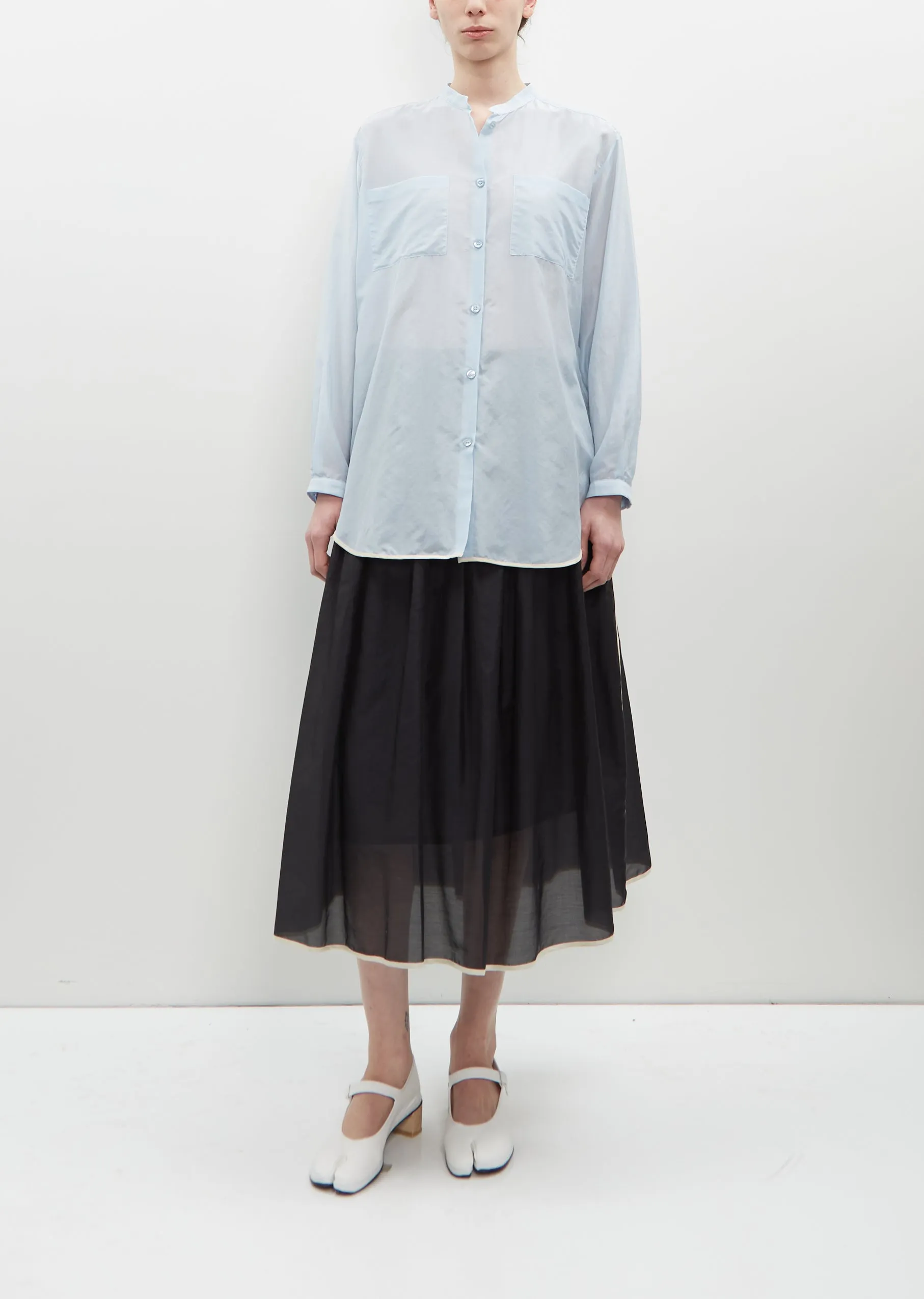 Cotton Silk Voile Oversized Shirt
