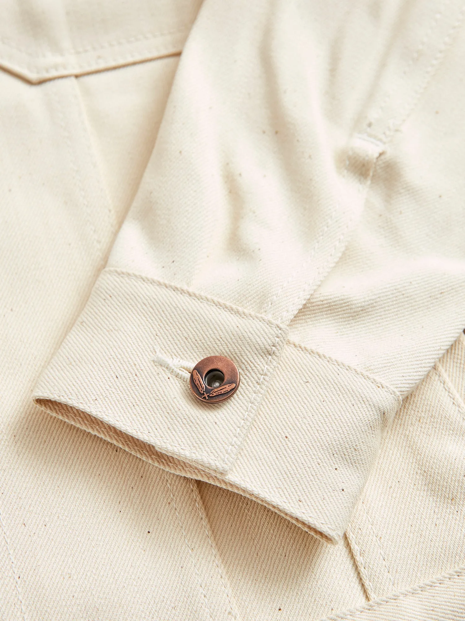 Cruiser Jacket in 14oz Ecru Selvedge Denim