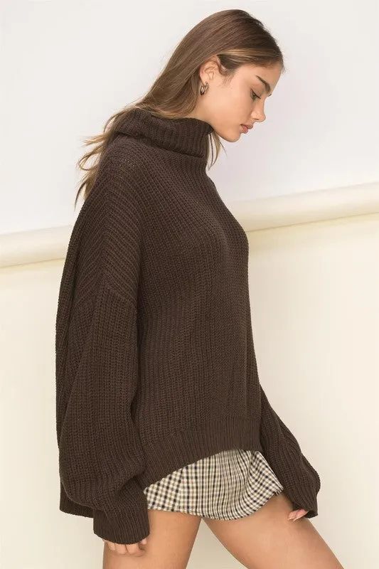 CUDDLY CUTE TURTLENECK OVERSIZED SWEATER