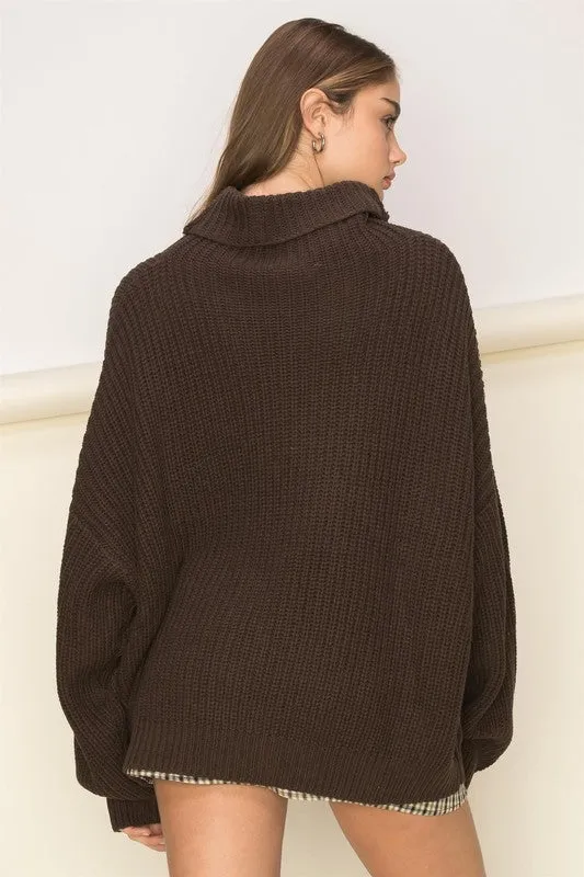 CUDDLY CUTE TURTLENECK OVERSIZED SWEATER