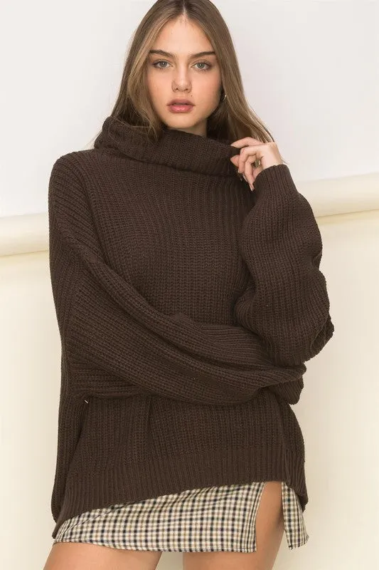 CUDDLY CUTE TURTLENECK OVERSIZED SWEATER