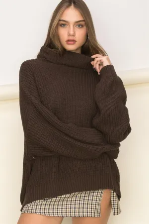CUDDLY CUTE TURTLENECK OVERSIZED SWEATER