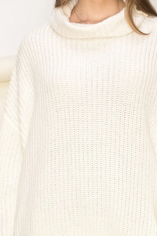 CUDDLY CUTE TURTLENECK OVERSIZED SWEATER