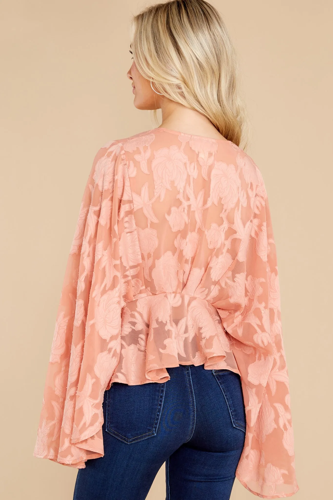 Demeter Peach Woven Top