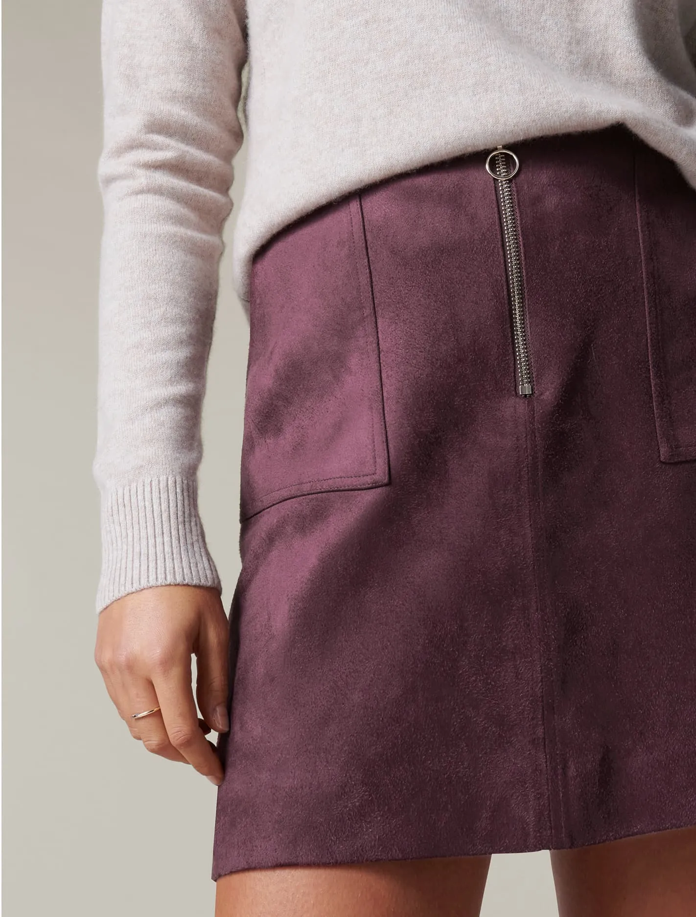 Elisa Petite Suedette Mini Skirt