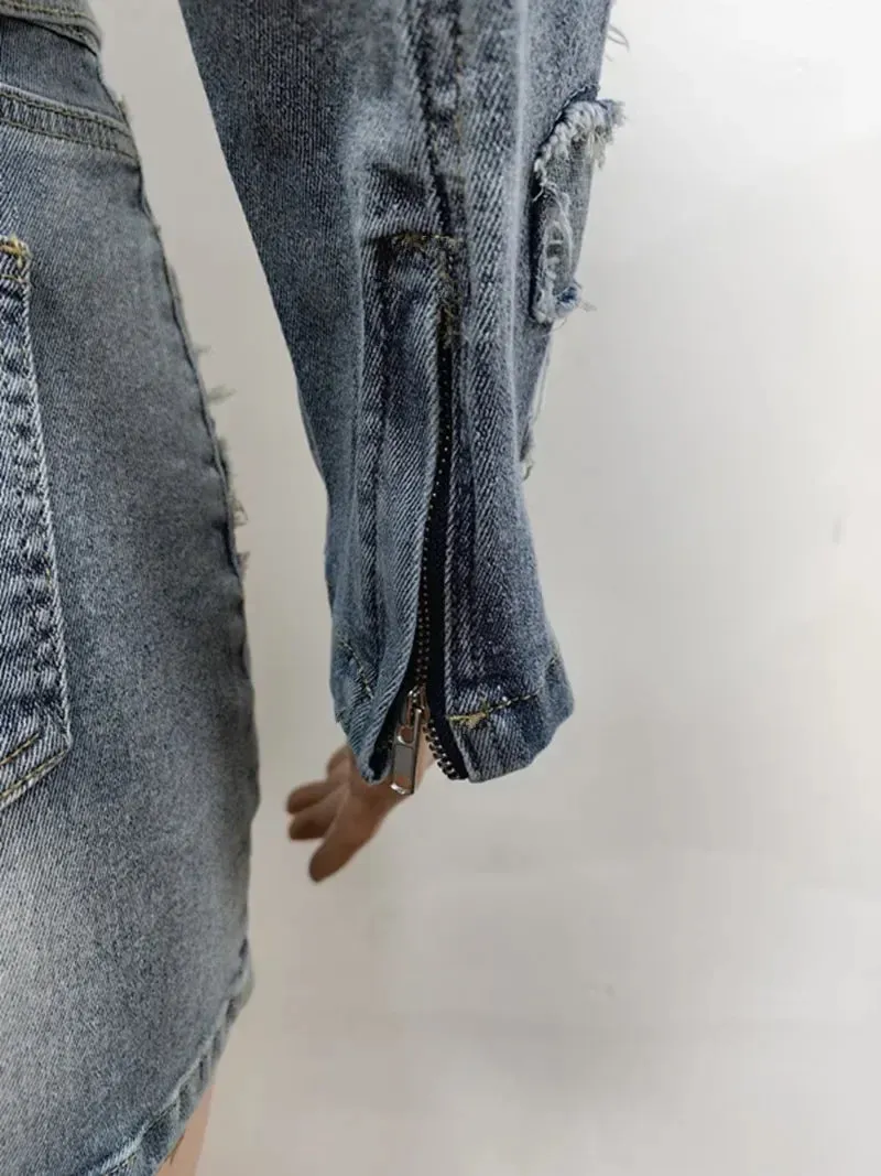 Embroidery Tassel Jeans Two Piece Set