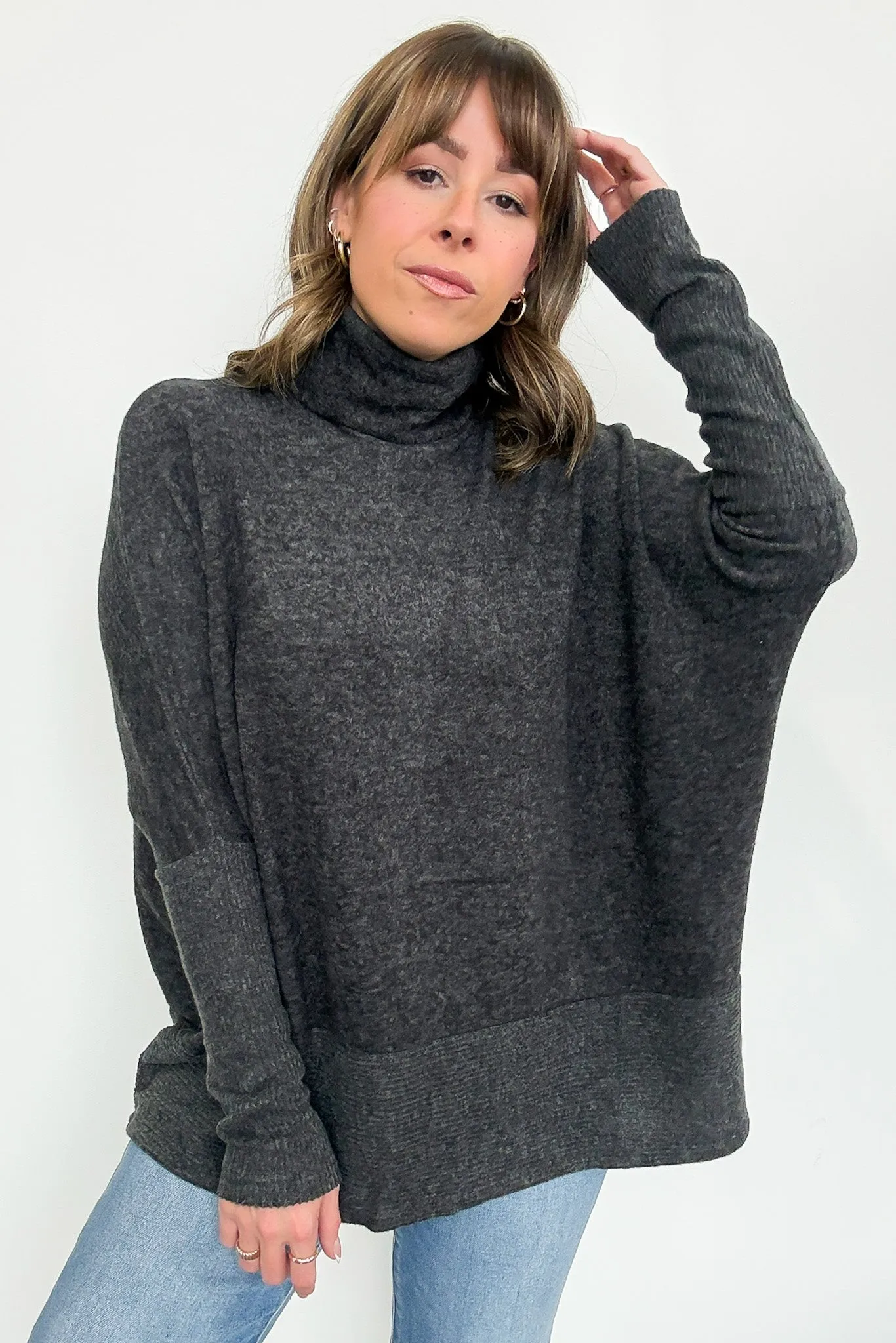 Emily Turtleneck Melange Knit Sweater