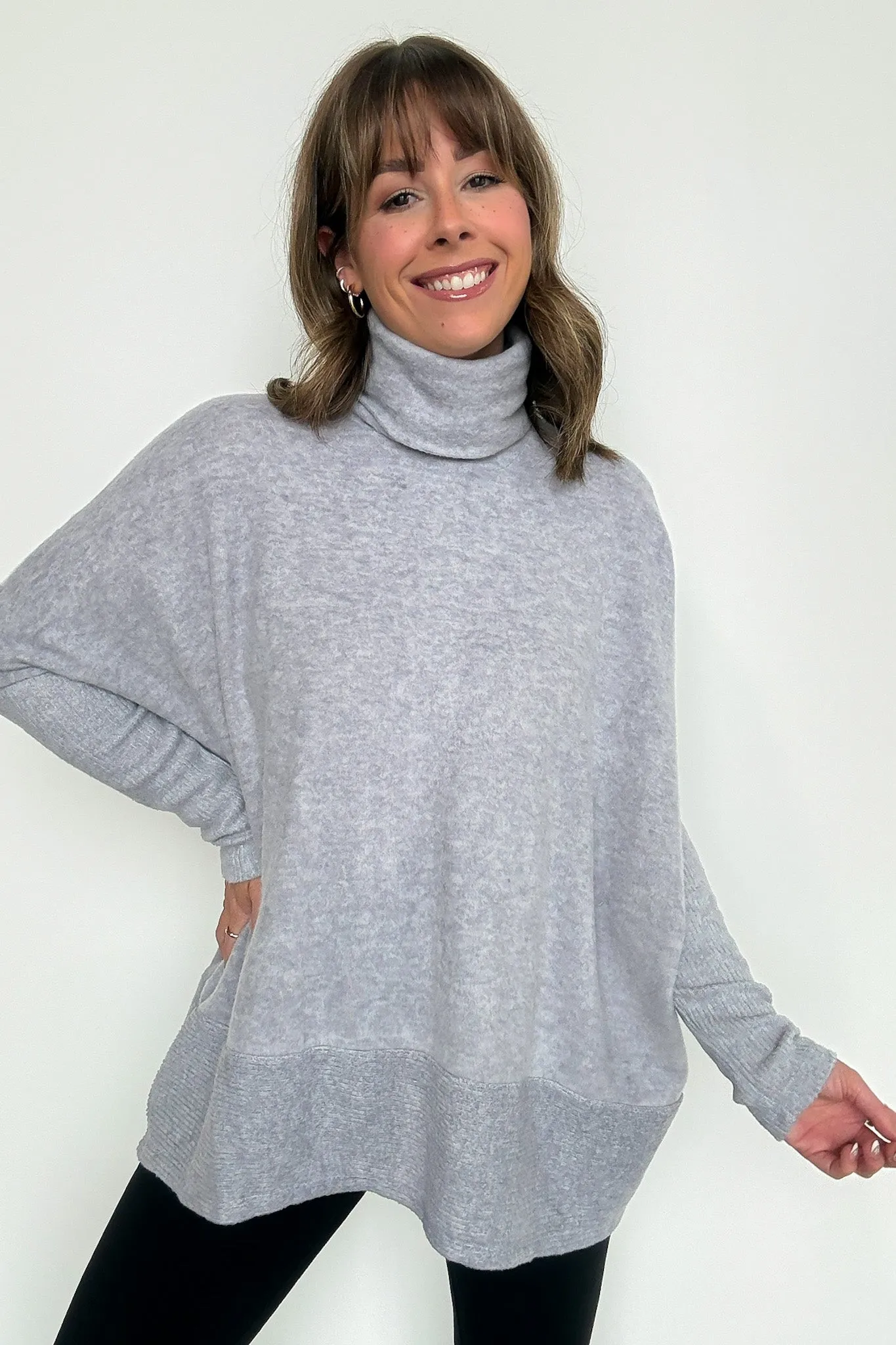 Emily Turtleneck Melange Knit Sweater
