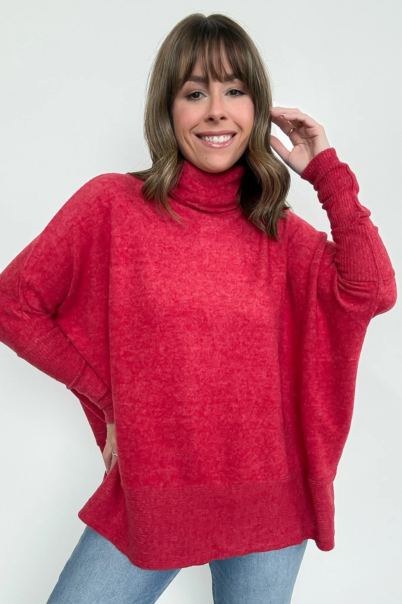 Emily Turtleneck Melange Knit Sweater