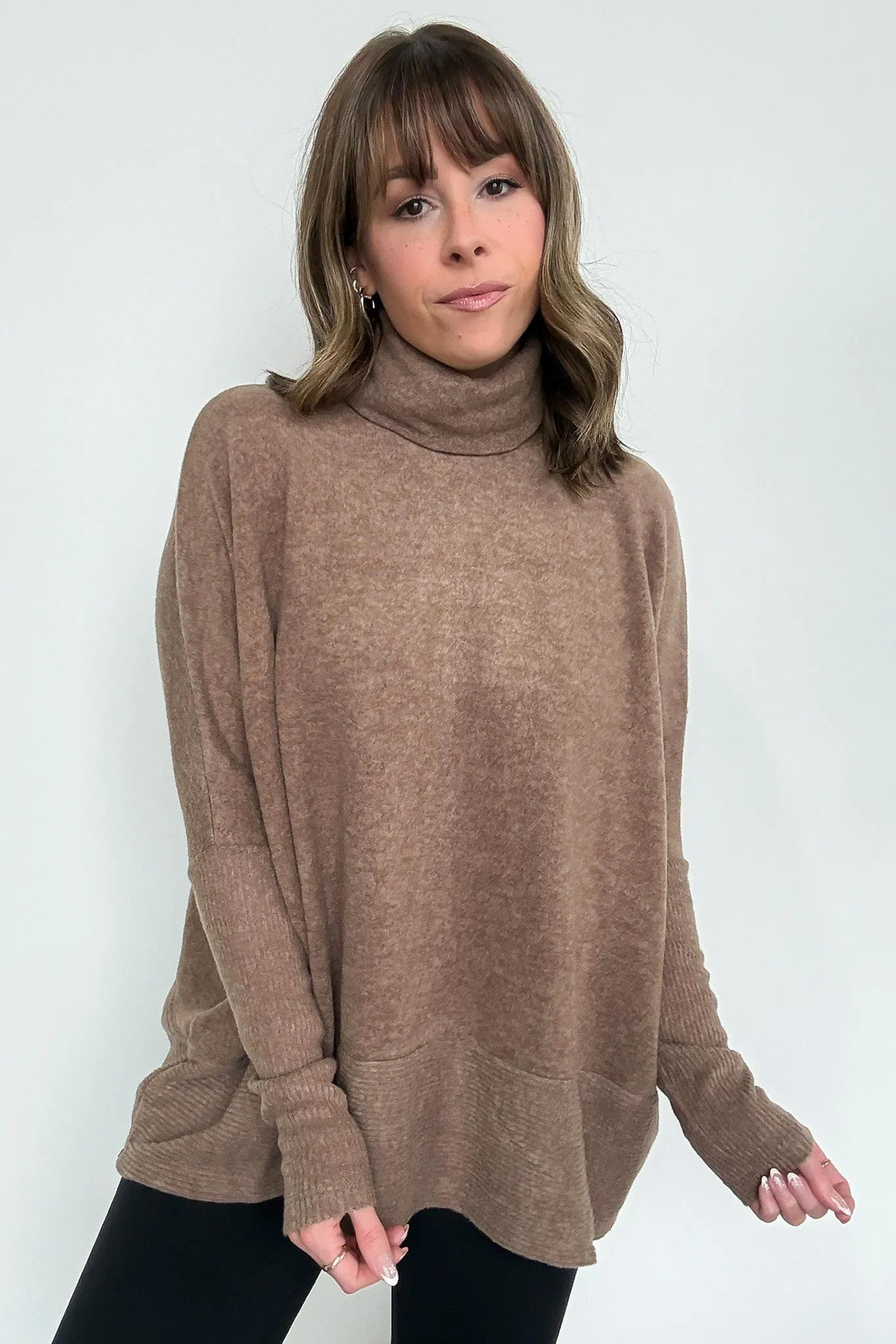 Emily Turtleneck Melange Knit Sweater
