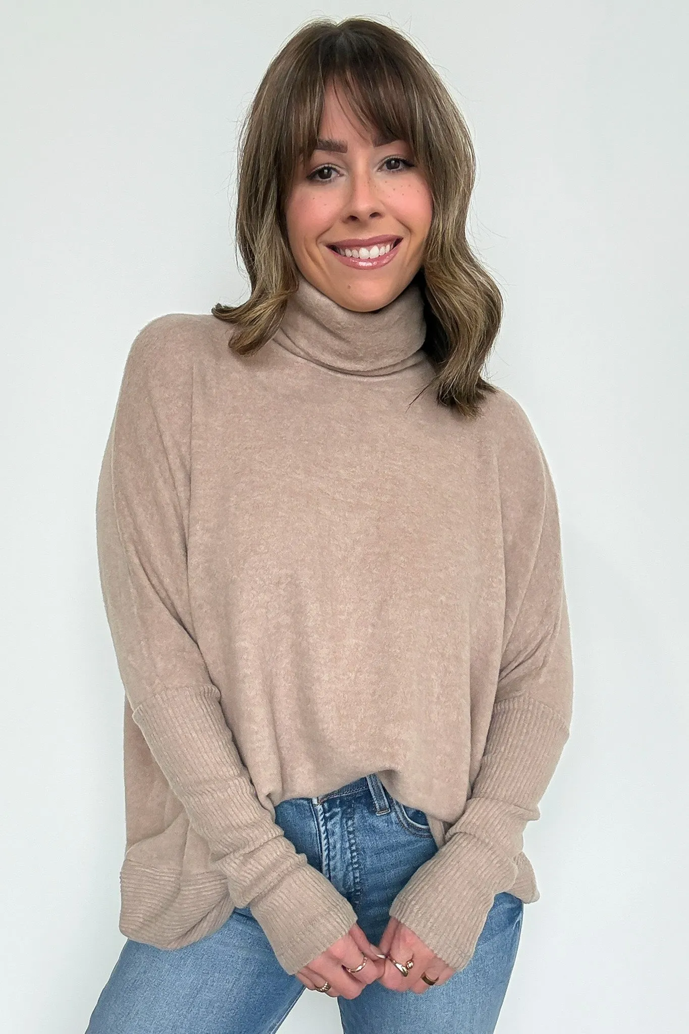 Emily Turtleneck Melange Knit Sweater
