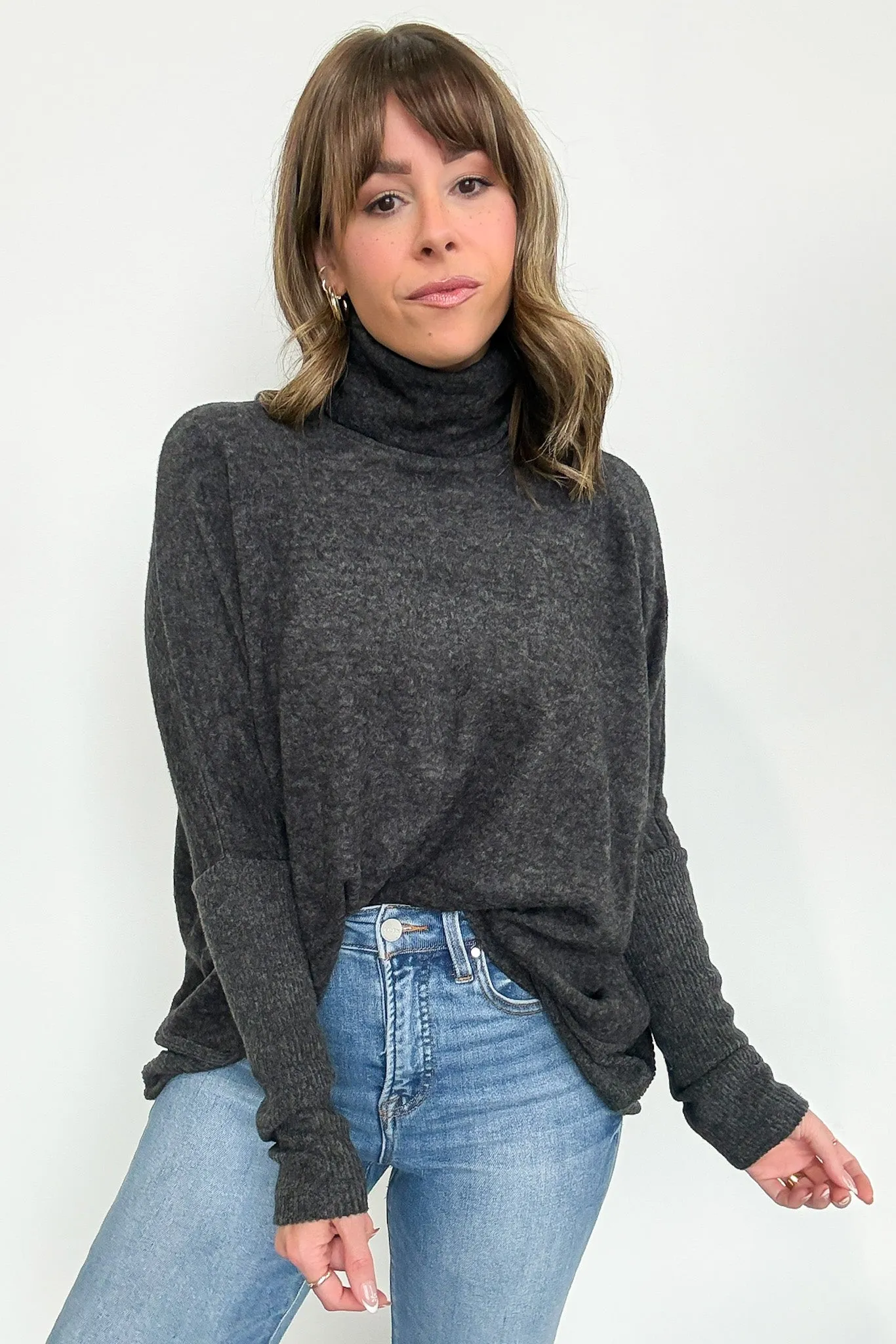 Emily Turtleneck Melange Knit Sweater
