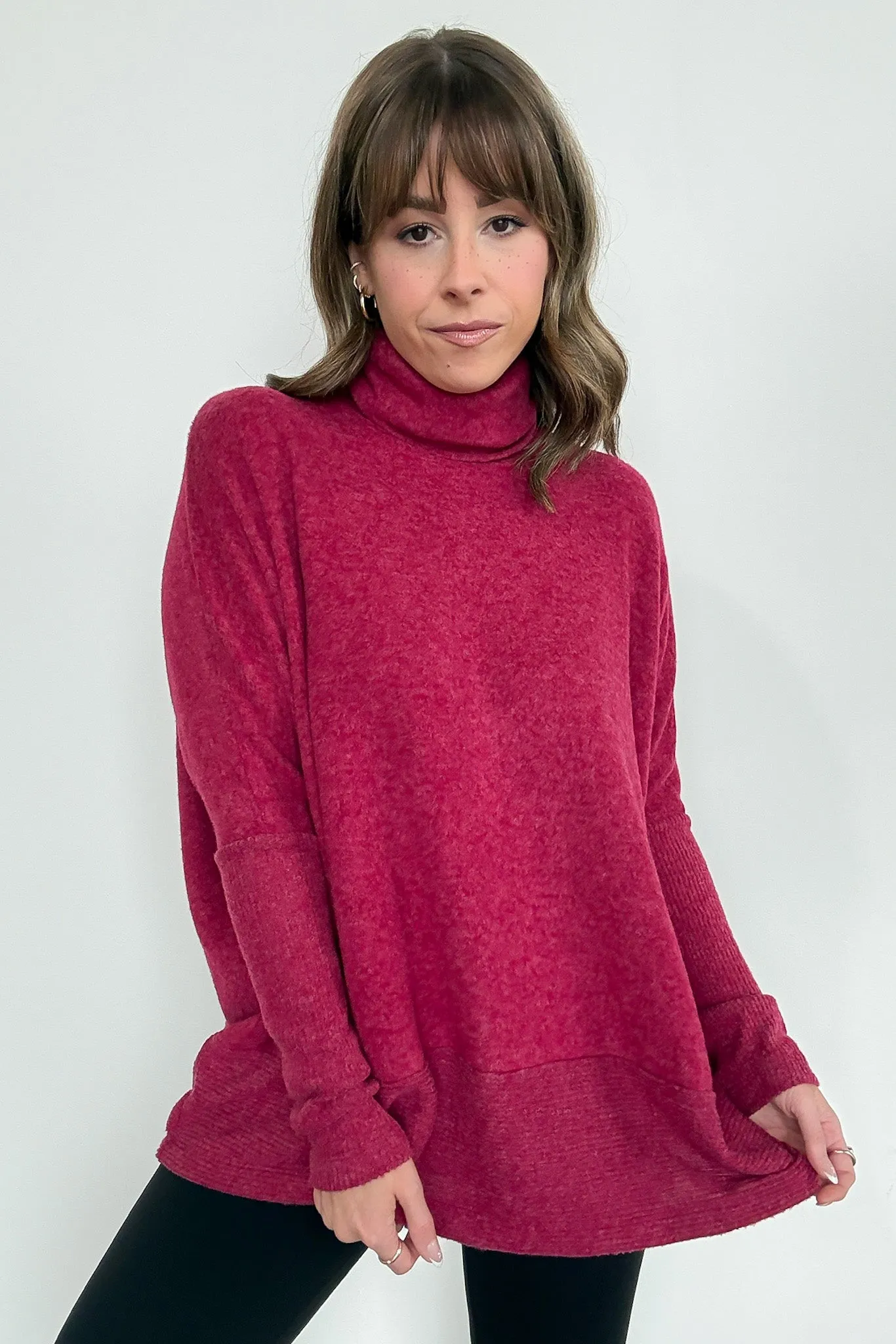 Emily Turtleneck Melange Knit Sweater