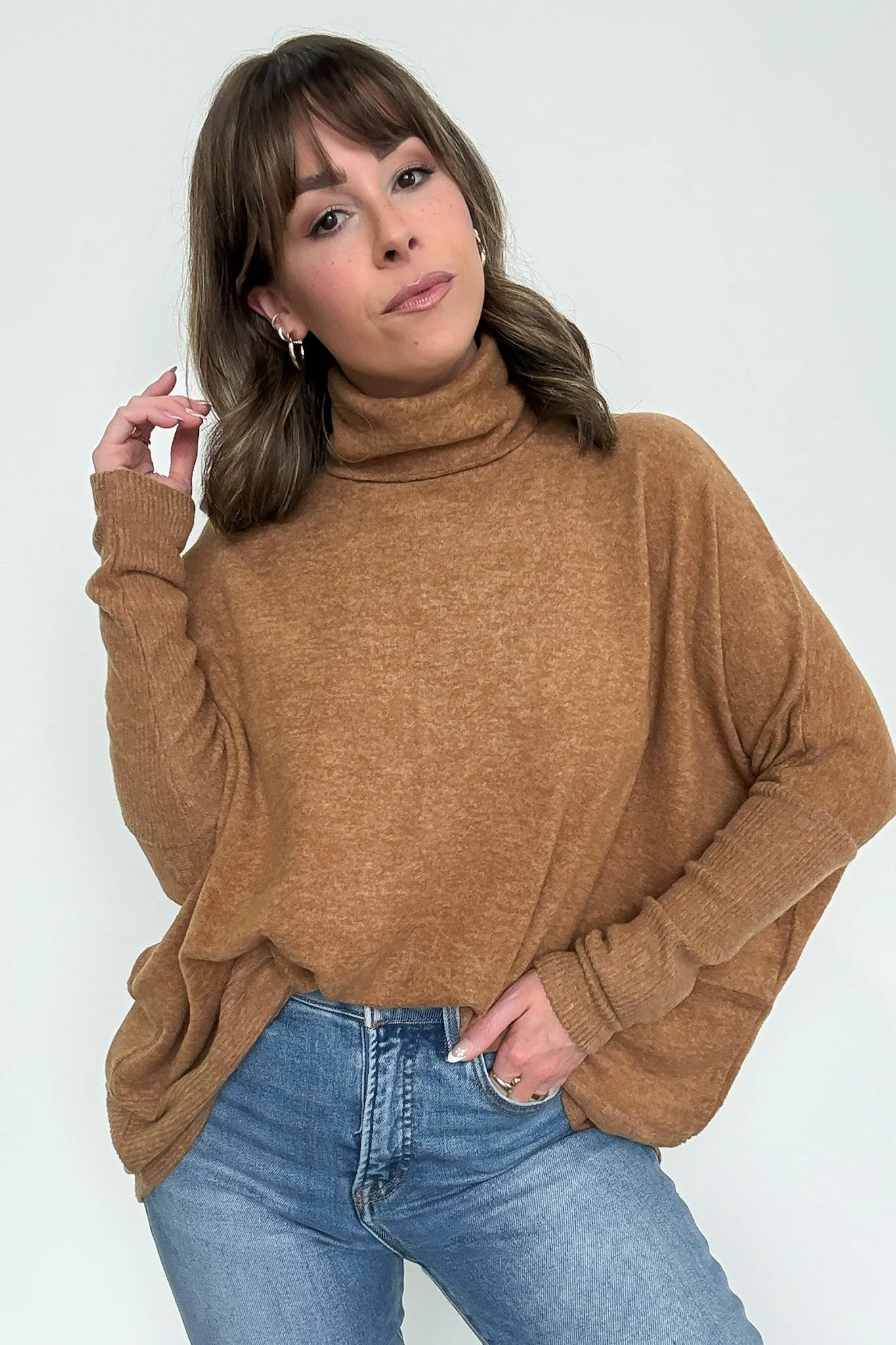 Emily Turtleneck Melange Knit Sweater