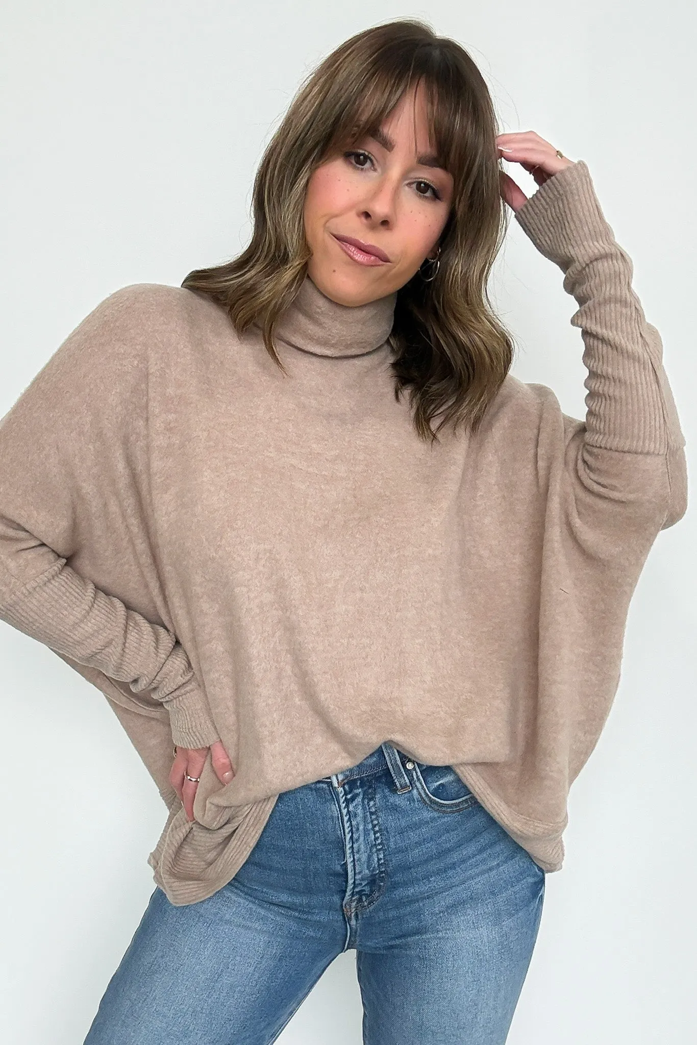 Emily Turtleneck Melange Knit Sweater