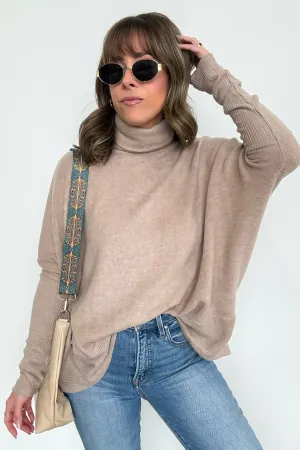 Emily Turtleneck Melange Knit Sweater