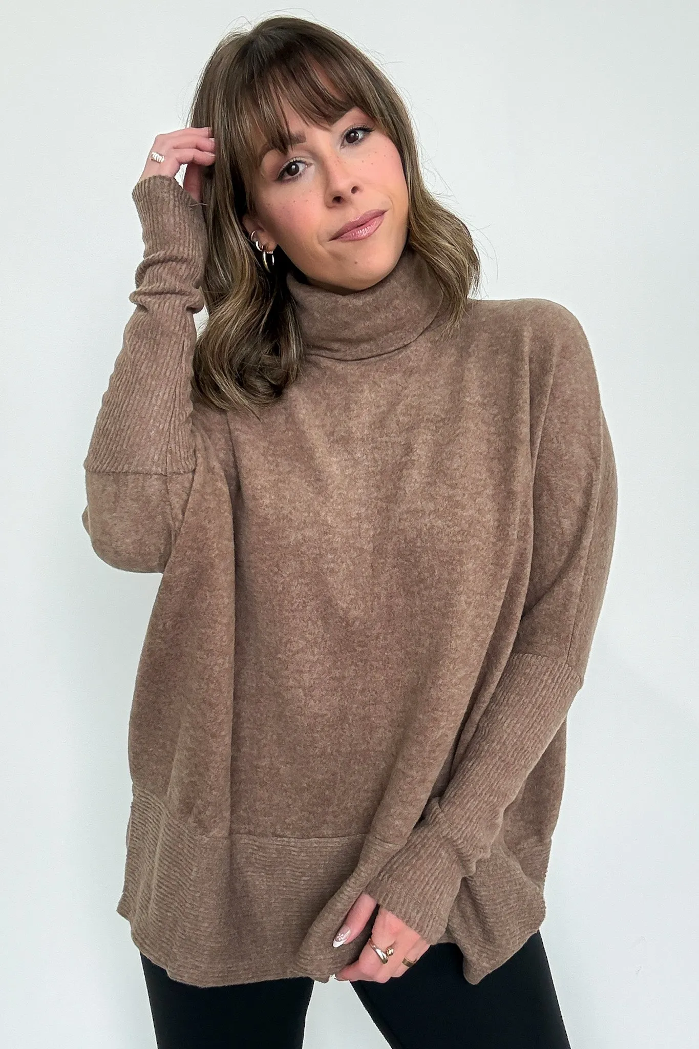 Emily Turtleneck Melange Knit Sweater