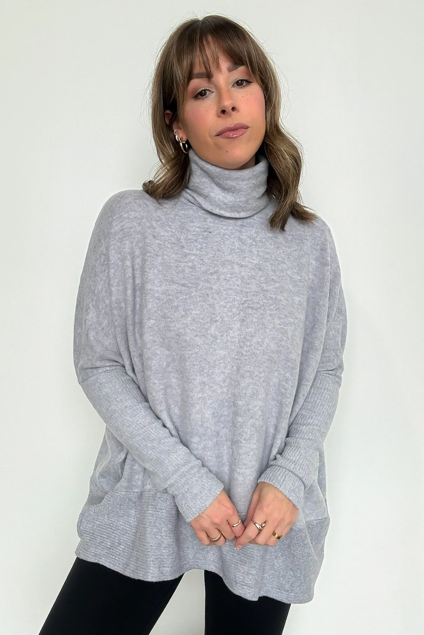 Emily Turtleneck Melange Knit Sweater