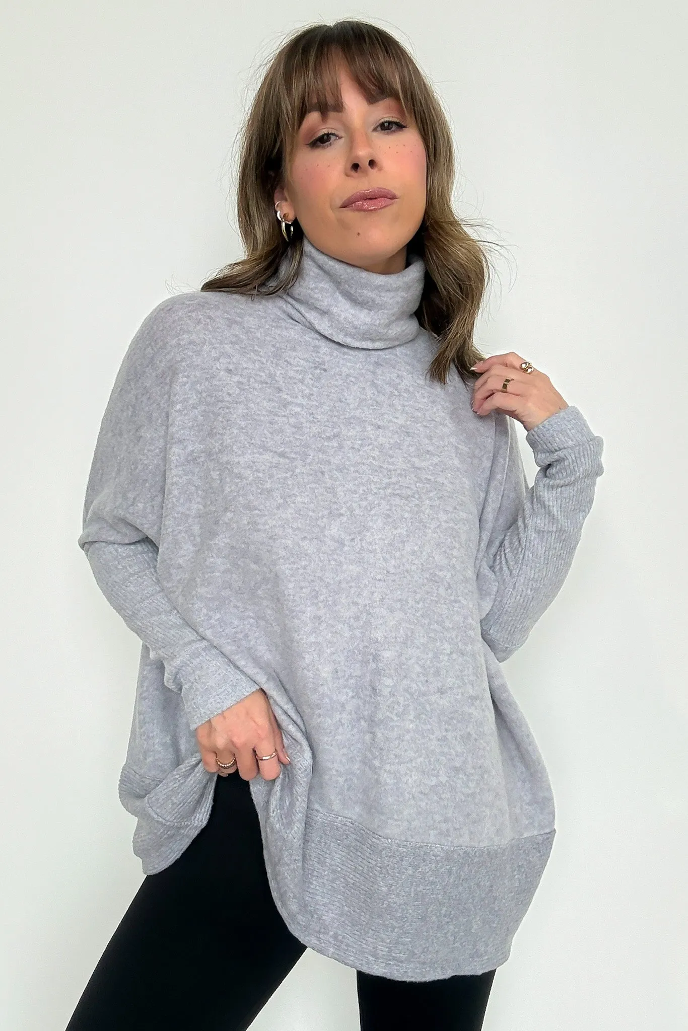 Emily Turtleneck Melange Knit Sweater