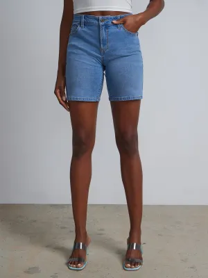 Essential High-Waisted Denim 7-Inch Short - Medium Wash