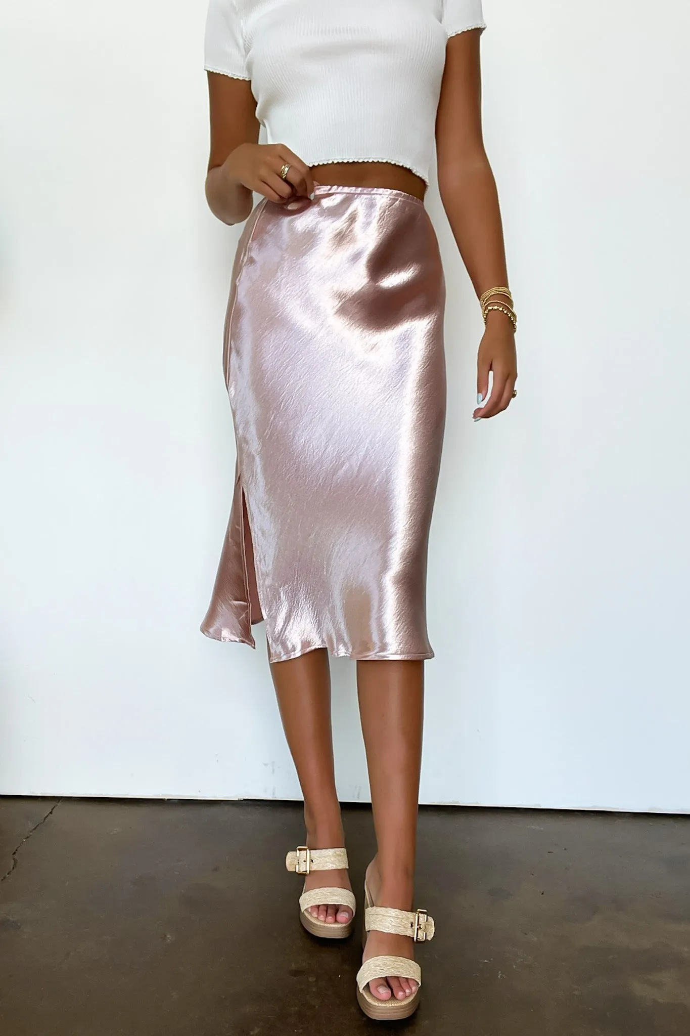 Forever Timeless Satin Midi Skirt - FINAL SALE
