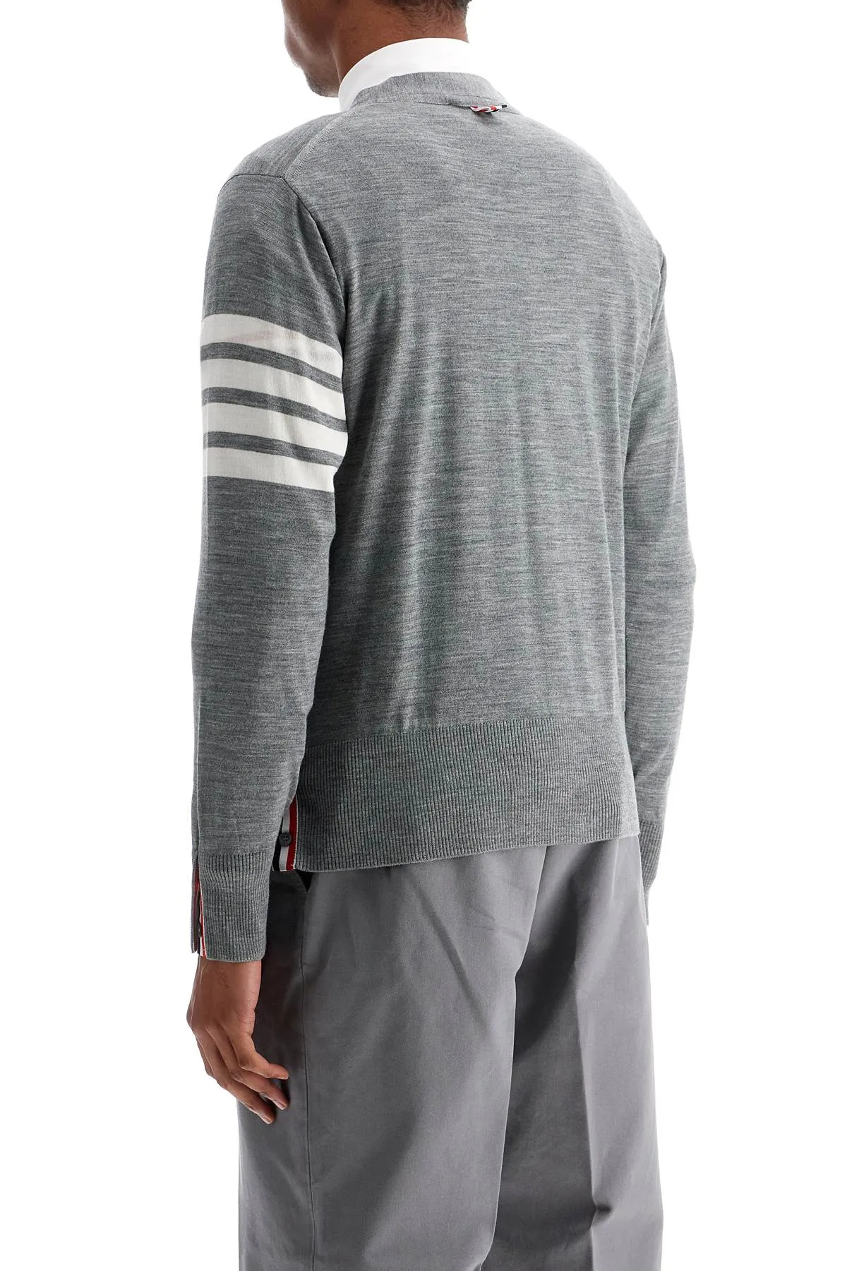 Four-Stripe Merino Cardigan