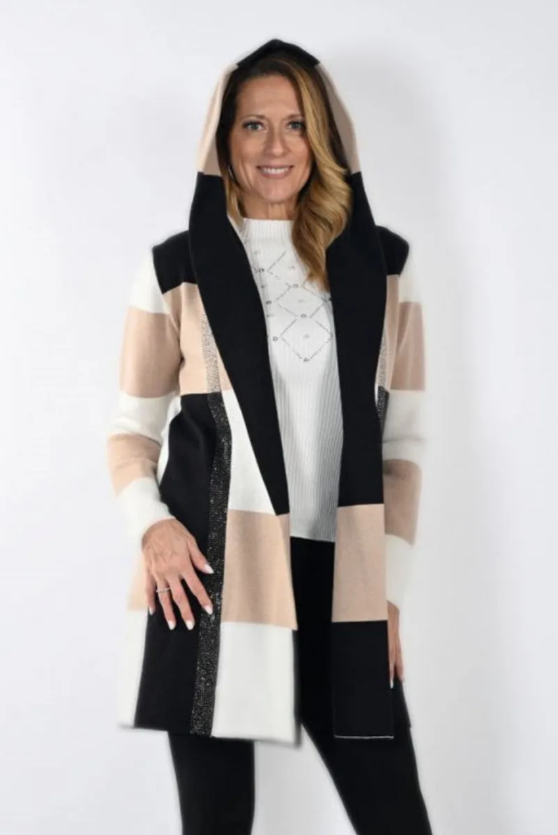 Frank Lyman Black/Beige Knit Cover-Up