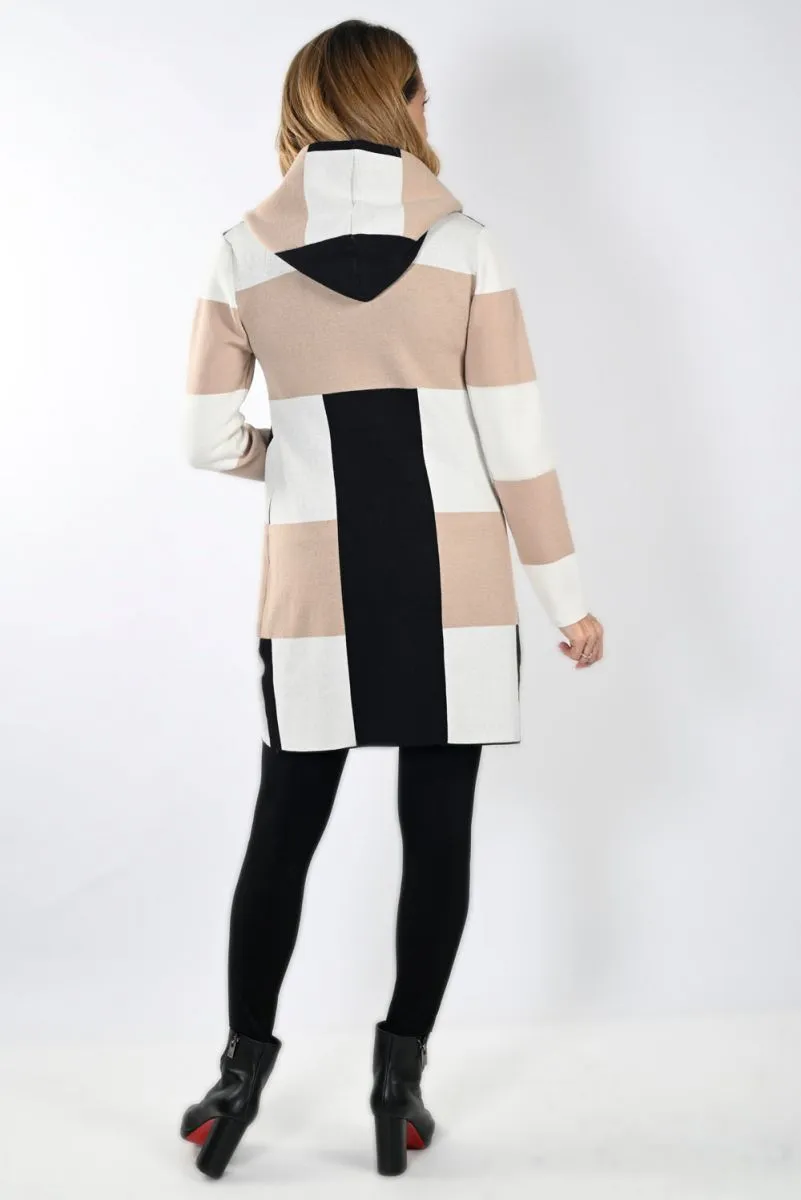 Frank Lyman Black/Beige Knit Cover-Up